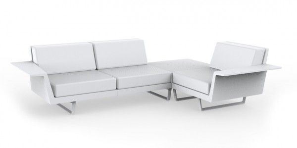 FLAT - Eck Sofa 3 Sitzer + Tisch