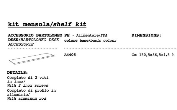 Regalböden PE - BARTOLOMEO
