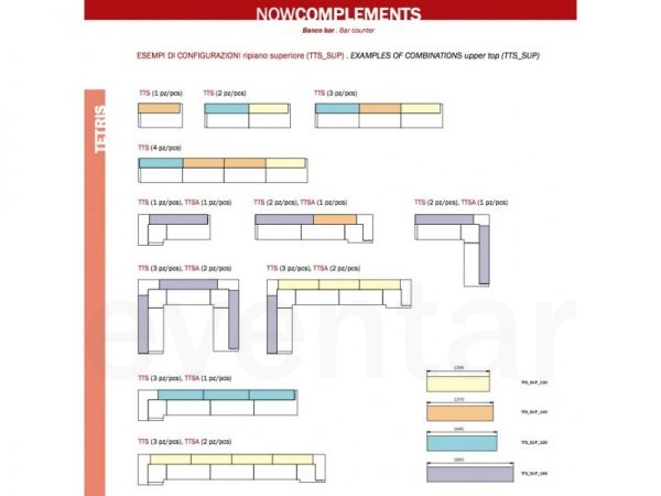 Arbeitsoberfläche RIP Edelstahl - TETRIS STRAIGHT