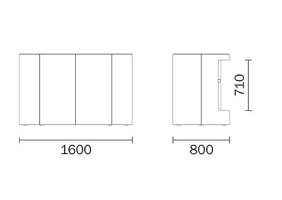 Iceberg PEDRALI - mobile, leuchtende LED Bar / Theke mieten
