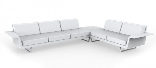 FLAT - Eck Sofa 5 Sitzer + Tisch