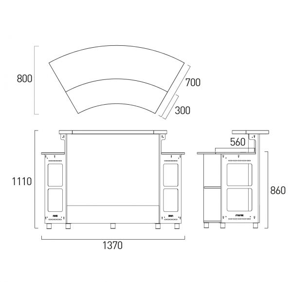 Modulare LED – Bar Theke - mieten