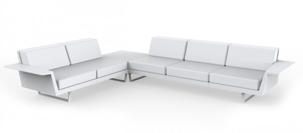 FLAT - Eck Sofa 5 Sitzer + Tisch