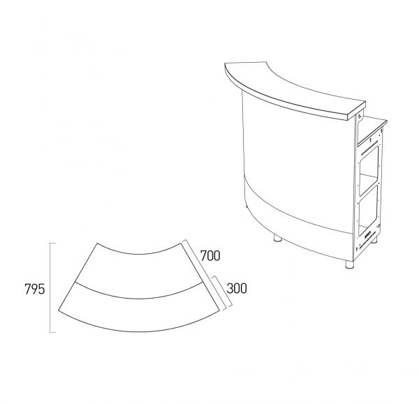 Modulare LED – Bar Theke - mieten