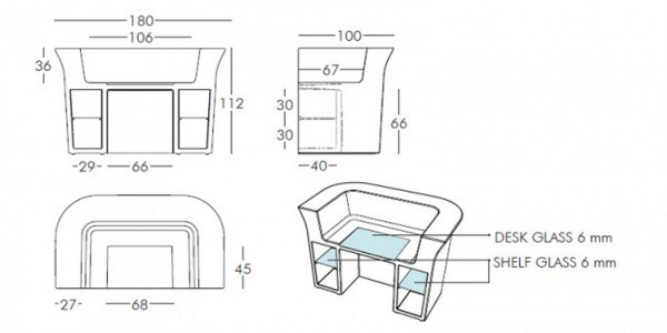 MY DESK - Schreibtisch Counter Theke