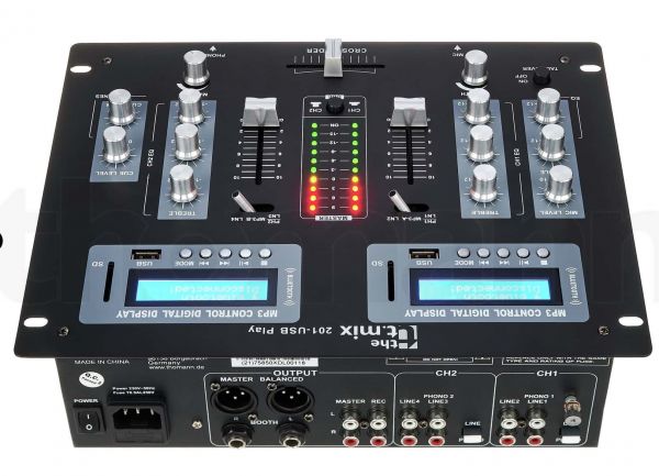 2-Kanal DJ-Mixer mit USB, SD & Bluetooth Player - mieten