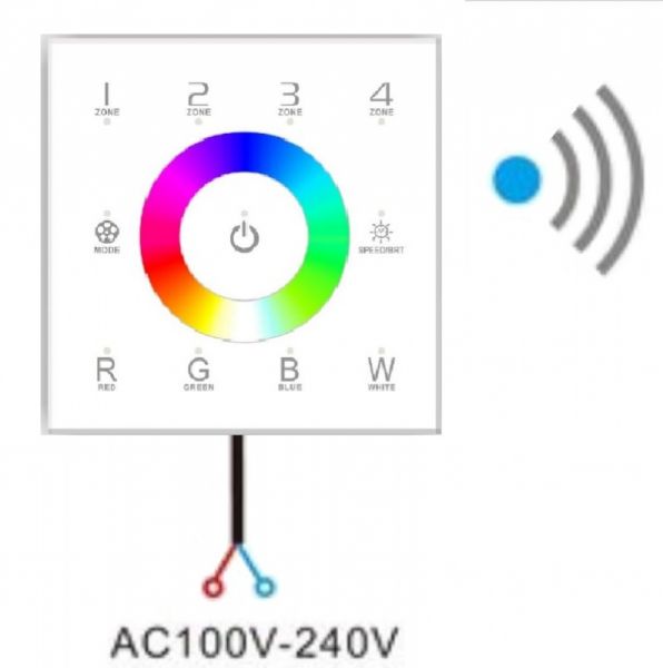 LED RGBW 2,4 GHz 4 Zonen Touch Panel