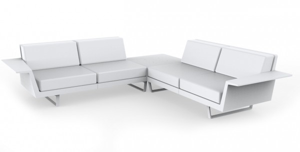FLAT - Eck Sofa 4 Sitzer + Tisch