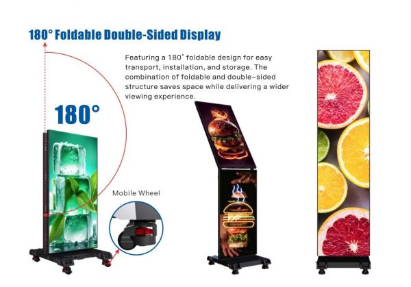 LED Video Poster indoor mobil - 1.95 HD