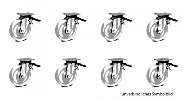 Rollen 8 Stück mit Bremse für Theken - Möbelrollen Theke FAZ