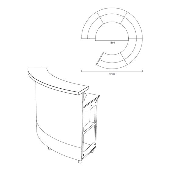 Modulare LED – Bar Theke - mieten