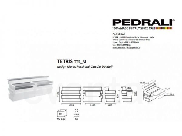 Arbeitsoberfläche RIP Edelstahl - TETRIS STRAIGHT