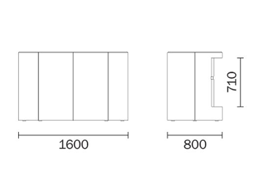 Iceberg PEDRALI - mobile, leuchtende LED Bar / Theke mieten