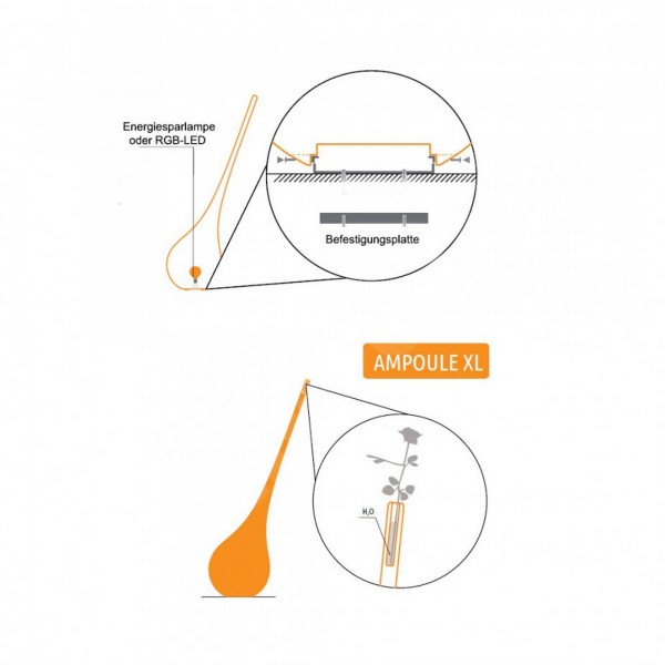 AMPOULE - leuchtendes Pflanzgefäß Vase