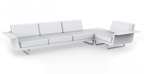 FLAT - Eck Sofa 4 Sitzer + Tisch
